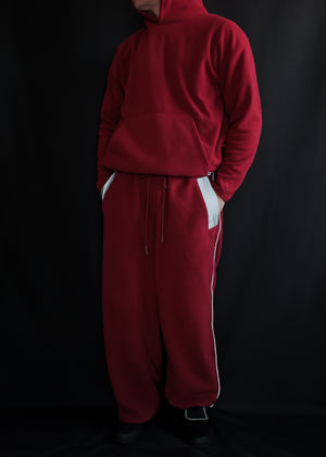 Fleece Hoodie Deep Red